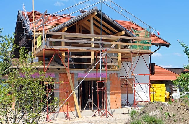 private Baustelle eines Bauherren.